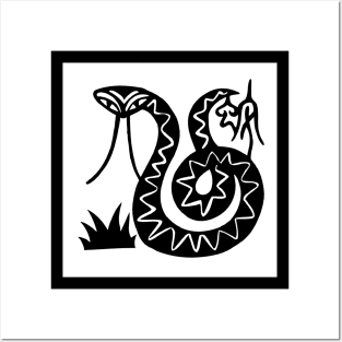 12 Zodiac Animal Signs Paper Cutting Snake Posters and Art